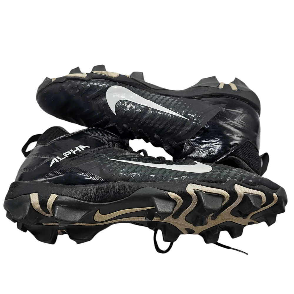Nike Alpha Fastflex Black and White High-Top Athletic Cleats‎